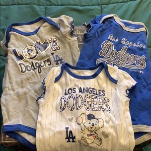 3 LA Dodgers Onesies - 12 months - NWOT